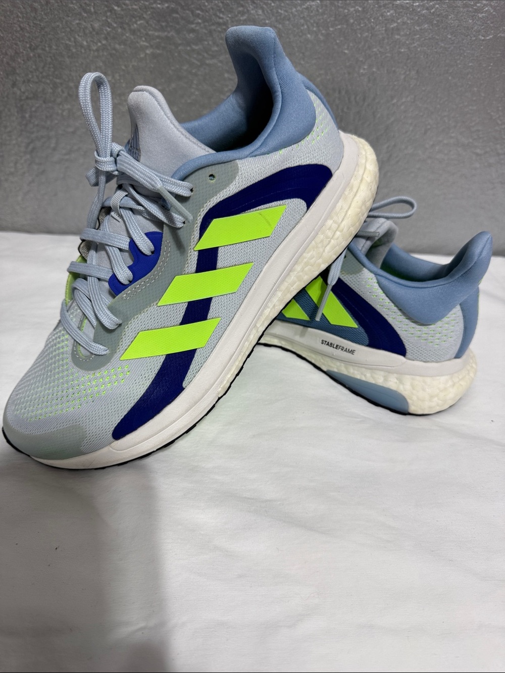 adidas Light Blue and Neon Yellow Accent Running Shoes - Picture 5 of 10